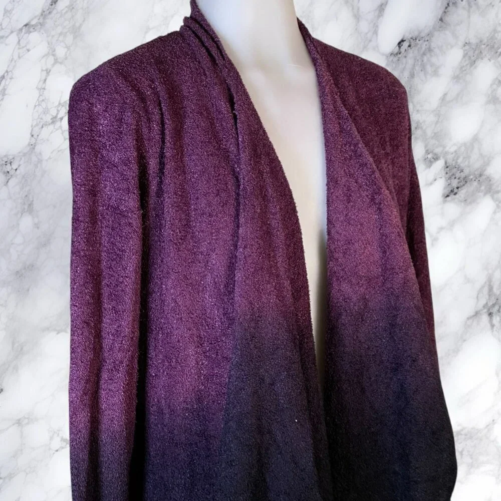 Barefoot Dreams Ombre Calypso Wrap Cardigan Sweater S/M Purple Bamboo